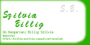 szilvia billig business card